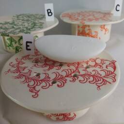 Ready To Ship Soap Dish With Removable Lid, 2 Piece Ceramic Drain Holes, Flower Pattern Dish, Custom Color - thumbnail 3
