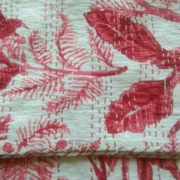Bedspread Owl Print New Indian Handmade Kantha Quilt Bedspread Blanket Coverlet Size Queen - thumbnail 2