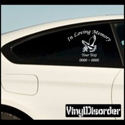 Dove 2 in Loving Memory Custom Car Or Wall Vinyl Decal Stickers - Ilmdove2Et - thumbnail 1