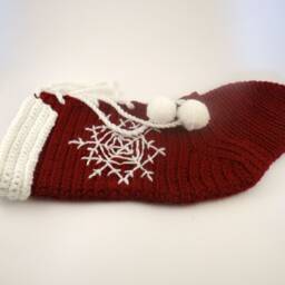 Hand Crochet Christmas Stocking Unique Holiday Decor - thumbnail 4