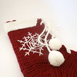 Hand Crochet Christmas Stocking Unique Holiday Decor - thumbnail 3