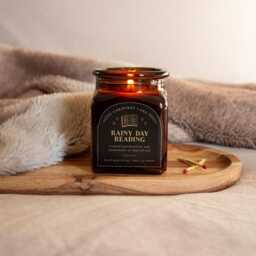 Rainy Day Reading - Book Lover Soy Candle, Dark Academia Gift, Literary Bookish - thumbnail 3