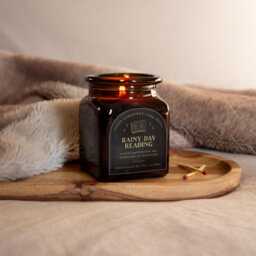 Rainy Day Reading - Book Lover Soy Candle, Dark Academia Gift, Literary Bookish - thumbnail 1