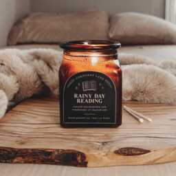 Rainy Day Reading - Book Lover Soy Candle, Dark Academia Gift, Literary Bookish - thumbnail 4
