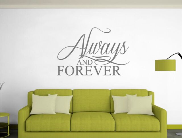 Always & Forever Wall Sticker, Loving Quote Always Art Decal, Quote, Anniversary Gift - image 1