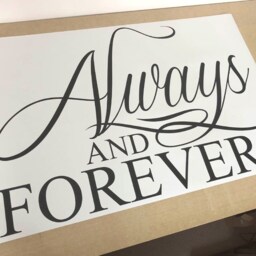 Always & Forever Wall Sticker, Loving Quote Always Art Decal, Quote, Anniversary Gift - thumbnail 3
