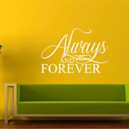 Always & Forever Wall Sticker, Loving Quote Always Art Decal, Quote, Anniversary Gift - thumbnail 2