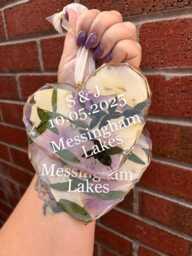 Flower Preservation Heart Wall Hanging/Personalised Wedding Keepsake Resin Bouquet - thumbnail 1