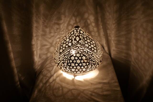 Handmade Brass Table Lamp, Luxurious Moroccan Small Table Light, Boho Decor, Desk Night Light Oriental Brass, Floor Lamp Custom Size - image 1