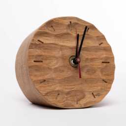 Sculpted Dunes Oak Wood Table Clock Nature-Inspired Timepiece