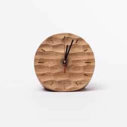 Sculpted Dunes Oak Wood Table Clock Nature-Inspired Timepiece - thumbnail 3