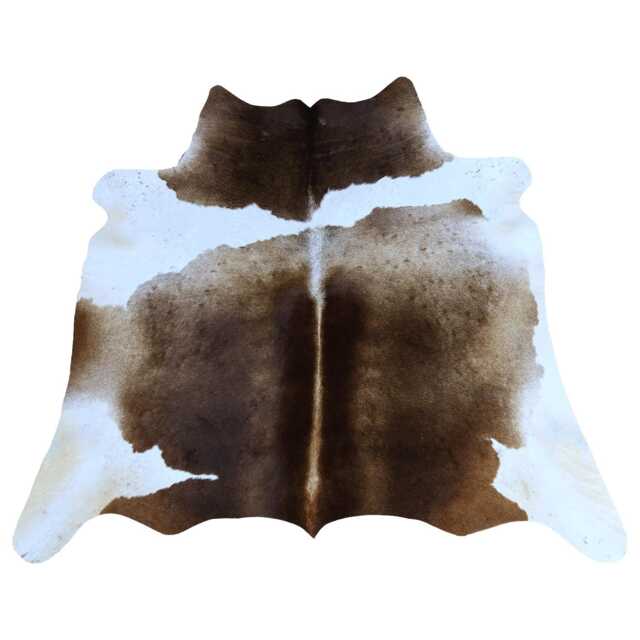 statement Large Cowhide Accent - Premium Dark Brown & White Hair-On Leather Rug - image 1