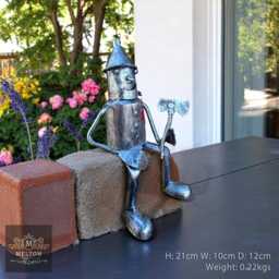 Sitting Wizard Of Oz Wicked Garden Tin Man Metal Sculpture Ornament Statue H22cm - thumbnail 3