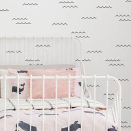 Small Waves Wall Stencil - Nautical Design Diy Art For Nursery Beach House Decor - thumbnail 2