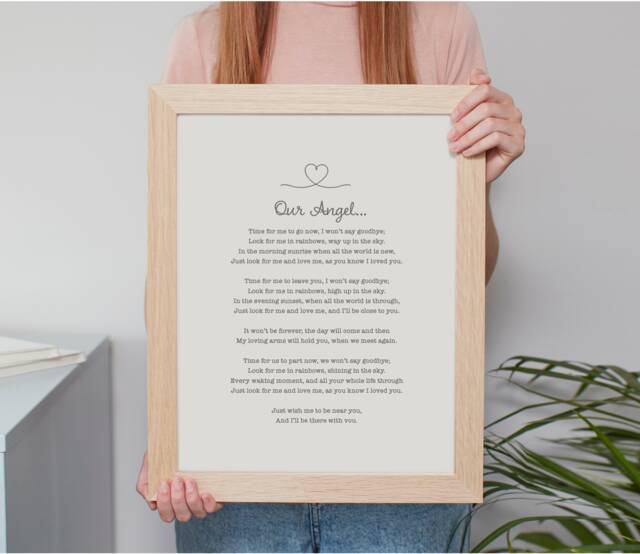 Handmade Baby Personalised Poem Print Custom Made Children's Nursery Wall Decor Art Framed Keepsake A5, 8x10, A4, A3 - image 1