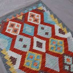 2'8x9'6 Ft Long Runner Rug, Natural Vegetable Dyes, Flatweave Kilim Geometric Rug, Afghan Handmade Wool Hallway Rug - thumbnail 3