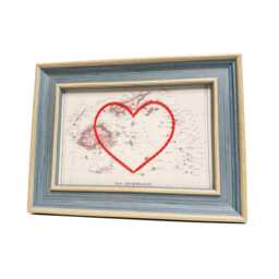 Fiji Islands Heart Map - Custom Gift Anniversary For Him Framed Wedding Vintage Print Of Hand-Embroidered - thumbnail 1