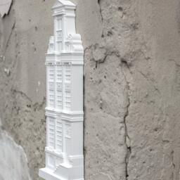 Architectural Plaster Model Wall Art 3D Facade Of A House in Amsterdam - thumbnail 3