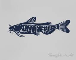 Catfish Decal, Fishing Decal, Sticker, Vinyl Tackle Box Sticker, Car Window Boat Decal - thumbnail 1