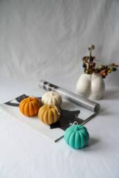 Mystic Shadows Pumpkin Candle Autumn Home Decor, Soy Wax - thumbnail 1