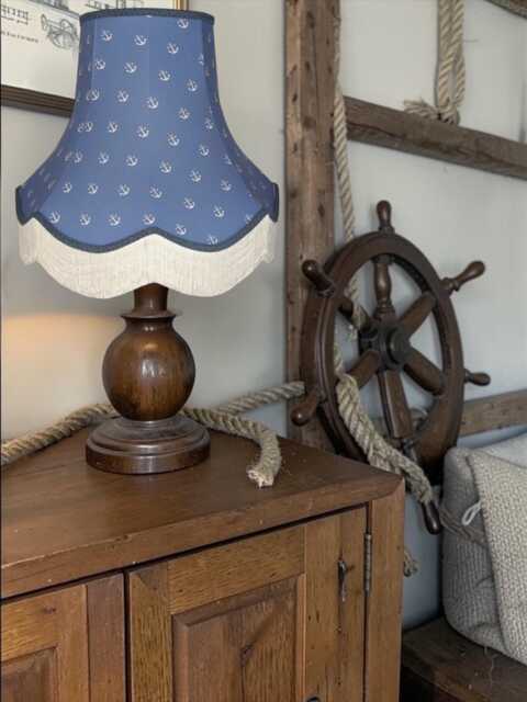 Nautical Anchor Fabric Lampshade Handmade For Table & Floor Standard Lamps Bases, Ceiling Pendant Shades, Wall Lights - image 1