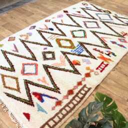 Handmade Boujad Wool Rug, Authentic Moroccan Berber Carpet - thumbnail 2
