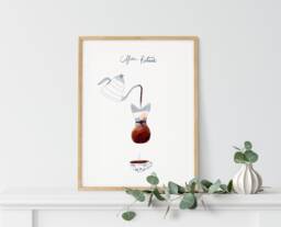 Coffee Ritual Poster, Gift Lover, Bar Decor, Cafe Kitchen Wall Print, Gift, Art, Scandi Poster - thumbnail 1