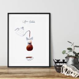 Coffee Ritual Poster, Gift Lover, Bar Decor, Cafe Kitchen Wall Print, Gift, Art, Scandi Poster - thumbnail 3