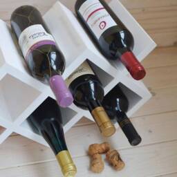White Wooden Wine Rack-Wood Rack-Wine Rack Table-Wine Stand-Wine Holder-Wedding Organizer-Wedding Bottle Stand-Wooden Gifts - thumbnail 4