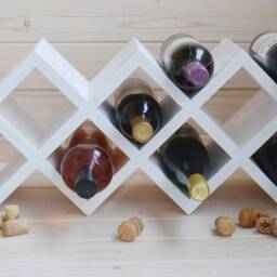 White Wooden Wine Rack-Wood Rack-Wine Rack Table-Wine Stand-Wine Holder-Wedding Organizer-Wedding Bottle Stand-Wooden Gifts - thumbnail 2