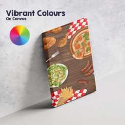 Watercolour Pizza Fried Chicken Sausage & Fries Food Illustration Canvas Wall Art Print Decor Picture Ready To Hang - thumbnail 4
