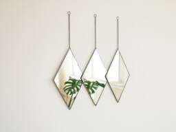 Wall Decor Mirror, Decorative Mirrors, Mirror Art, Trendy Hanging Geometric Decoration, Living Room - thumbnail 1