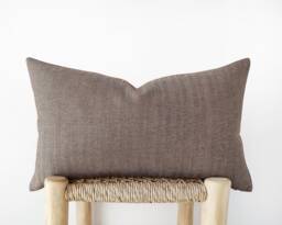 "Brown Herringbone Decorative Pillow Cover - Earth Tone Cushion Neutral Decor 12x20"", 12x24"", 14x20"", 14x24" - thumbnail 1
