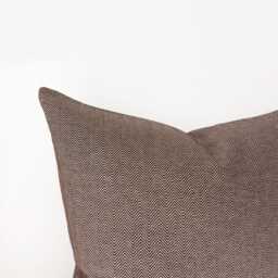 Brown Herringbone Lumbar Pillow Cover - Earth-Tone Decorative Cushion With Pattern - thumbnail 2