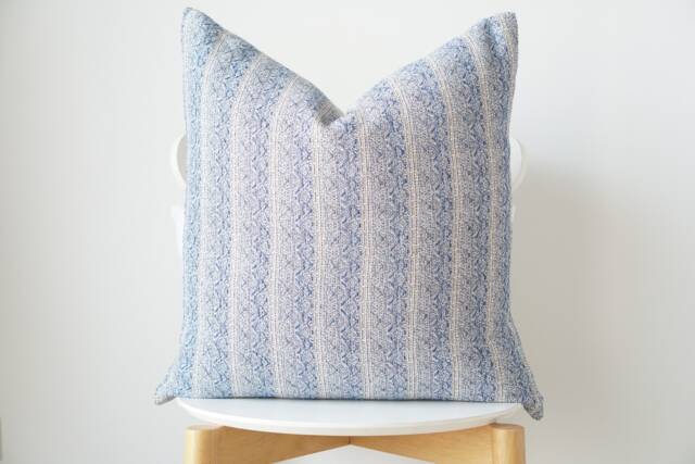 Indigo Striped Pillow Cover - image 1