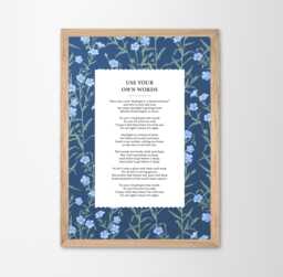 Custom Made Poem Print Use Your Own Words Personalised Anniversary Gift Framing Floral Wall Decor Handmade Wedding Remembrance Paper - thumbnail 1