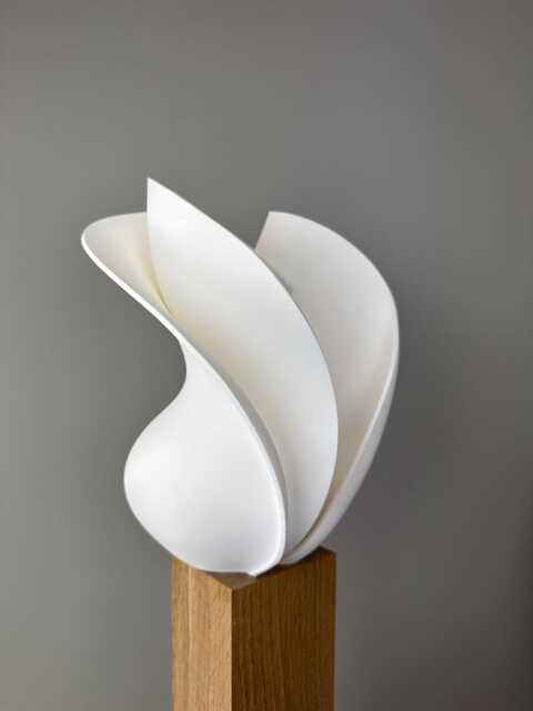 Abstract Flower Vase For Mantel, Modern Wavy With Layered Design, Futuristic Decoration Dry Display, New Home Useful Gift - image 1