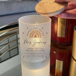 Personalised Teacher Candle Jar - Gifts Gift Appreciation End Of Term Thank You - thumbnail 3