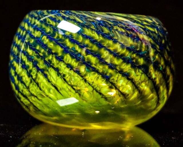 Treasure Bowl in Silver Blue & Citron Green