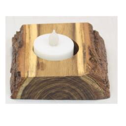 Real Wood Live Edge Hand Made Tea Light Holder A Thoughtful Gift - thumbnail 2