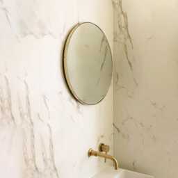 Orbis??? Round Minimalist Customisable Mirror With Brass Frame - Large, Xl - thumbnail 2