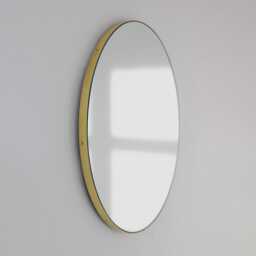 Orbis??? Round Minimalist Customisable Mirror With Brass Frame - Large, Xl - thumbnail 3