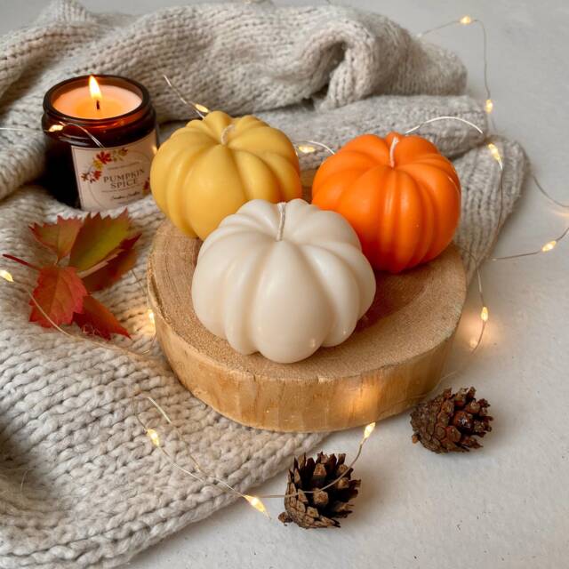 Pumpkin Candle Set, Autumn Candle, Spice Halloween Shaped - image 1