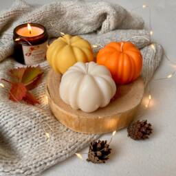 Pumpkin Candle Set, Autumn Candle, Spice Halloween Shaped - thumbnail 1