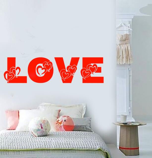 Wall Vinyl Decal Love Words in Hearts Symbols Of Quote Modern Abstract Home Art Decor - #1172Dz - image 1