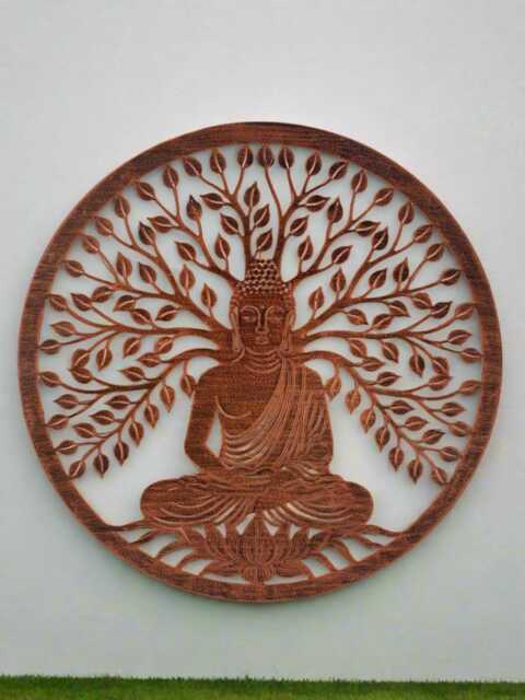 Handmade Bronze 40cm Budha Tree Of Life With Roots Wall Art Suitable For Indoors/Outdoors Anniversary/Birthday Gift - image 1