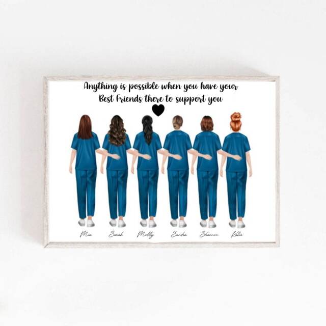 Personalised Nurse Print, Doctor Vet Best Friend Midwife Print, Thank You Gift, Nhs Worker, Best Print - image 1