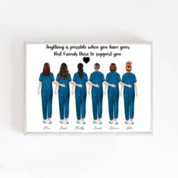 Personalised Nurse Print, Doctor Vet Best Friend Midwife Print, Thank You Gift, Nhs Worker, Best Print - thumbnail 1