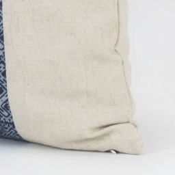 Hmong Indigo Batik Pillow Cover - Hill Tribe Linen Cushion - thumbnail 3