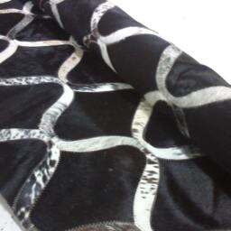 Cowhide Patchwork Rug Raw Leather Argentina - Free Shipping Handmade 5' X 7' Exotic Whites & Black - thumbnail 4